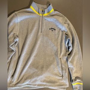 Callaway Men's Golf Weather Series 1/4 Zip Pullover, Light Grey- Large Mens